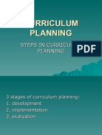 Curriculum Planning - Steps in Curriculum Planning