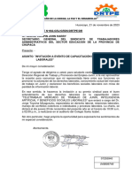 Invitacion - Sindicato de Trabajadores Administrativos Del Sector Educacion de La Provincia de Chupac