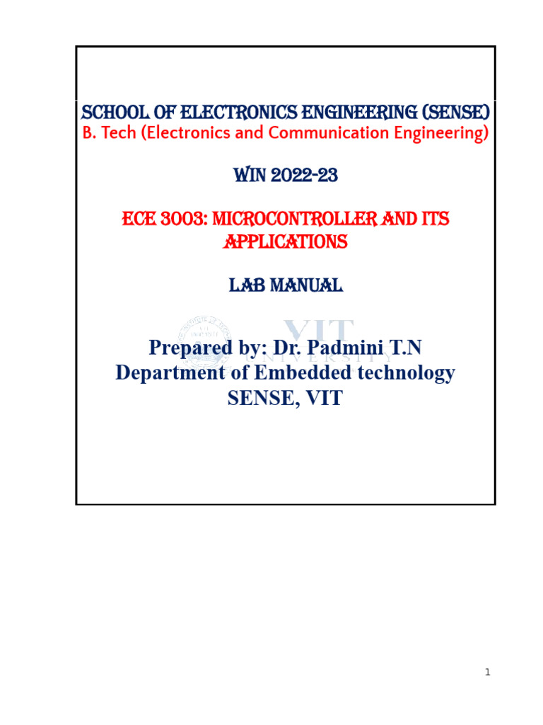 8051 Microcontroller Lab Manual | PDF | Microcontroller | Computer Data ...