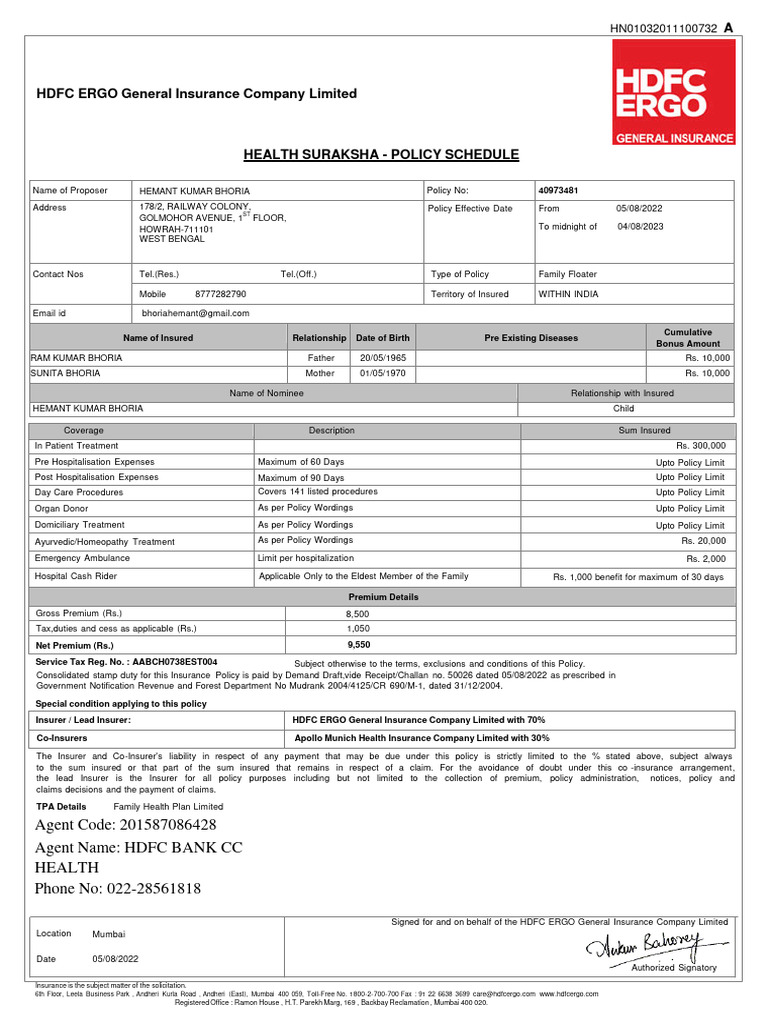Hdfc ergo 2022 policy parents pdf insurance hospital