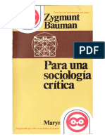 Bauman Zygmunt - Para Una Sociologia Critica
