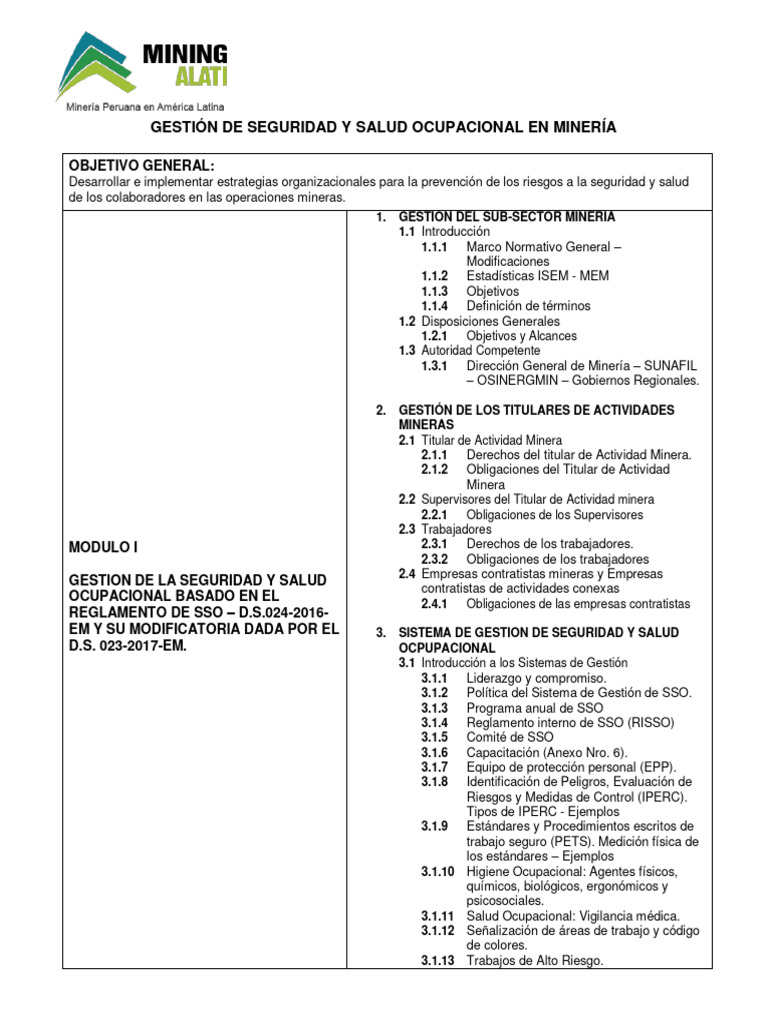 Ds01 gesti n de seguridad y salud ocupacional en miner a descargar
