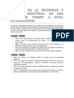 Historia de La Seguridad e Higiene Industrial en Una Linea de Tiempo A Nivel Internacional