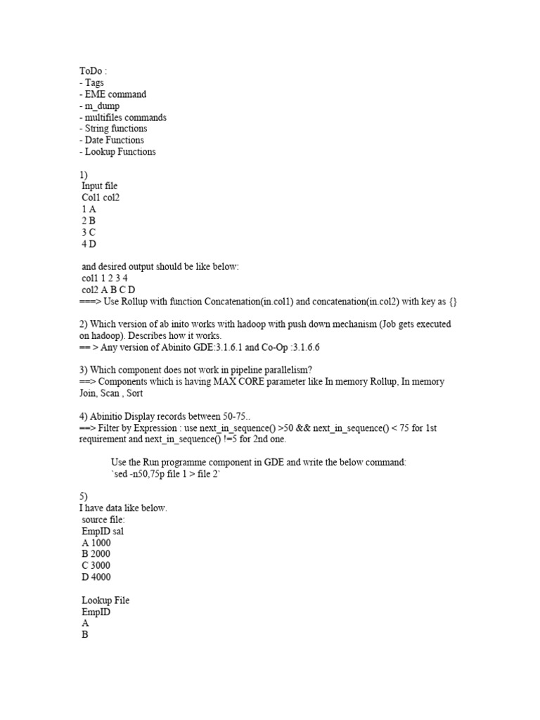 Ab Initio Scenario-Based Interview Guide | PDF | String (Computer ...