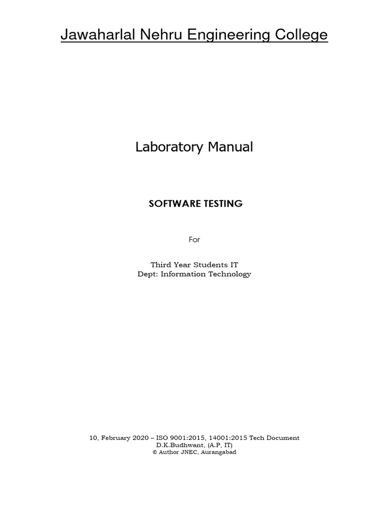 ST Lab Manual | PDF | Software Testing | Software Engineering