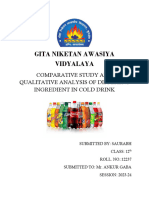 Comparative Study and Qualitative Analysis of Different Ingredient in Cold Drink