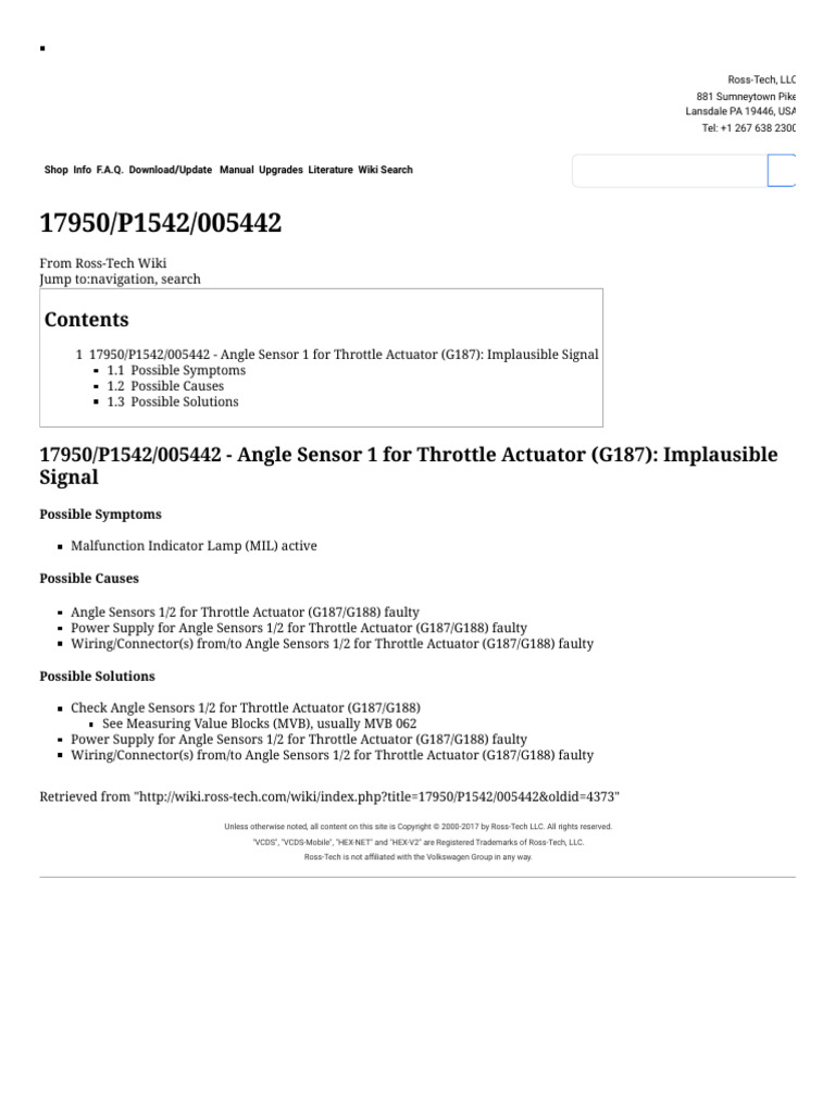 P1542 - 005442 - Ross-Tech Wiki | PDF | Technology & Engineering