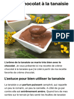 Crème Chocolat À La Tanaisie (Végan) - Plantes Sauvages Comestibles