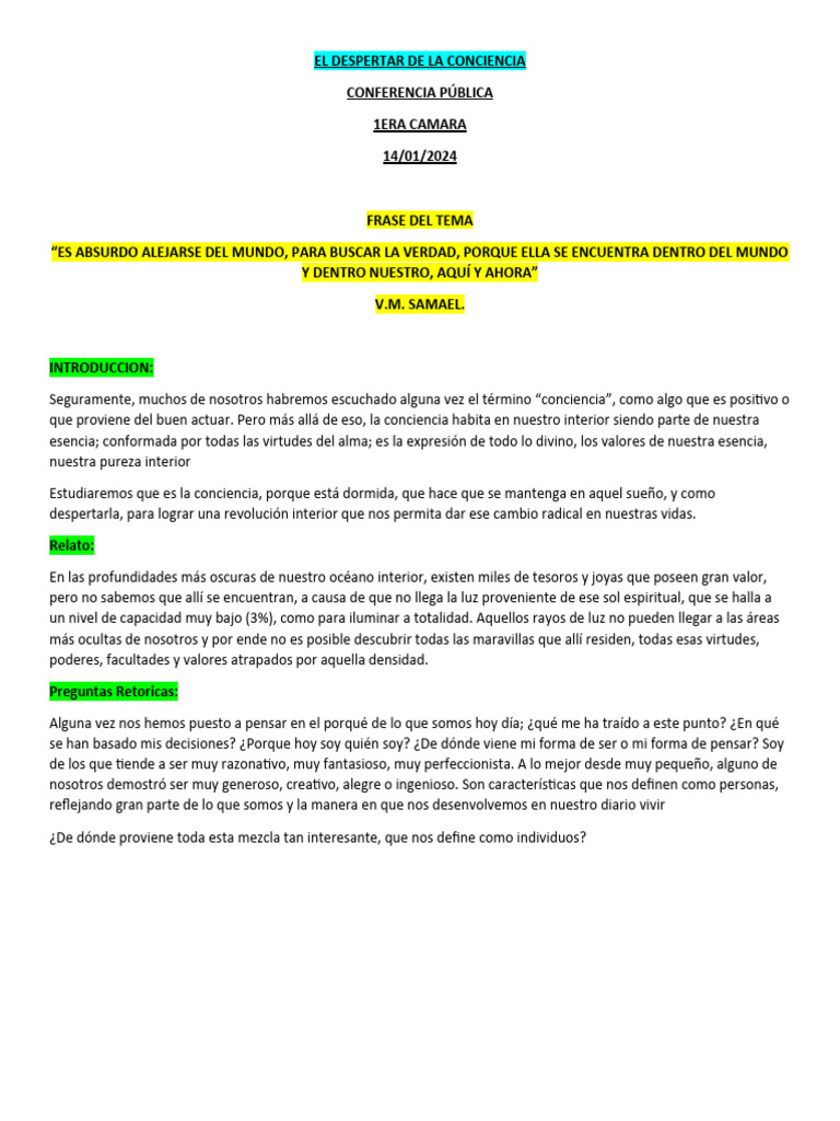 El Despertar de La Conciencia - Publica | PDF | Mente | Pensamiento