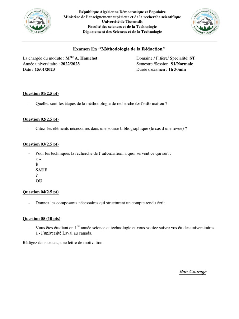 Examen3 Solution Méthodologie De La Rédaction Pdf Ordinateurs