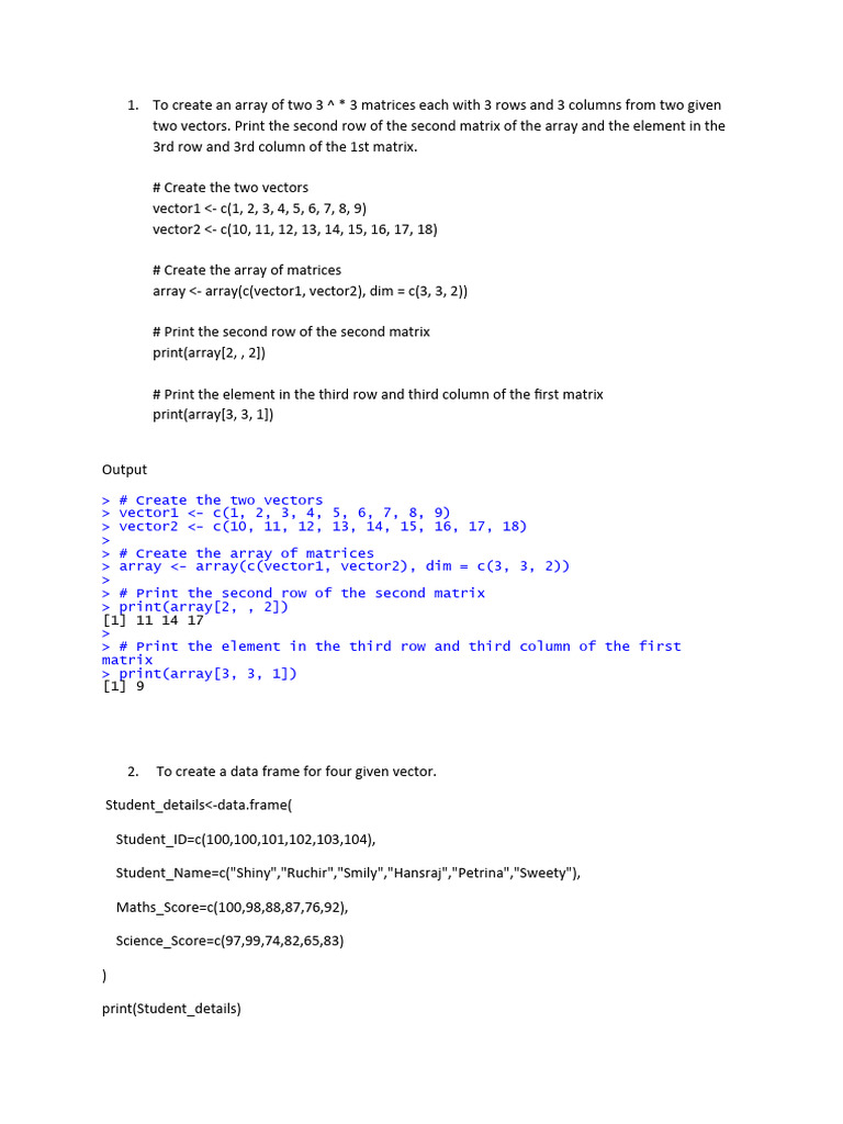R Extra Programs | PDF