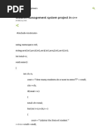 Student Management System Project in C++