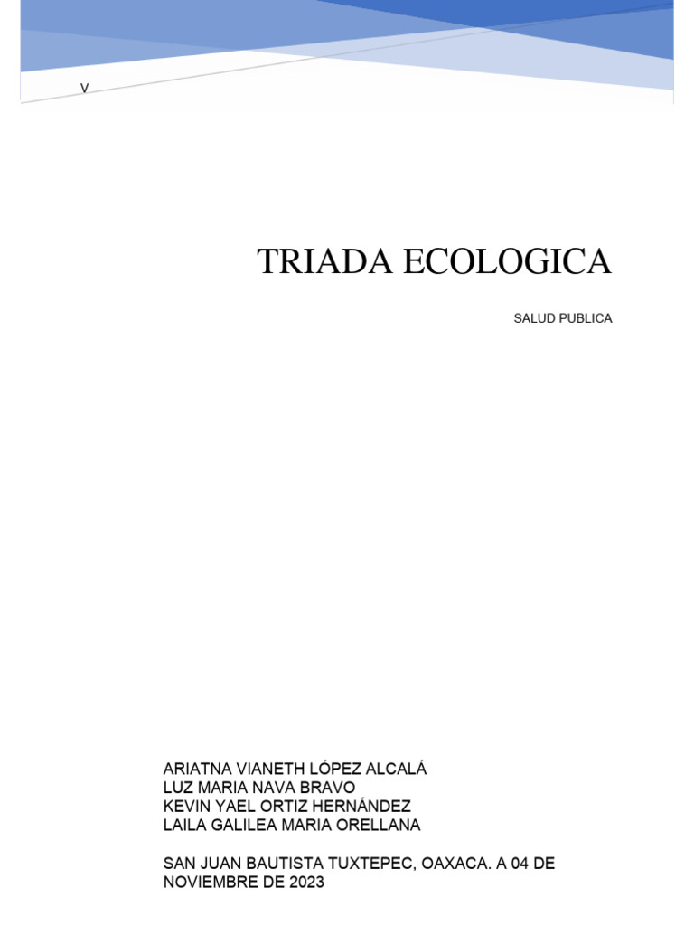 Triada Ecologica | PDF | Tuberculosis | Medicina CLINICA