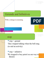 Gerunds and Infinitives With A Change in Meaning Grammar Drills 49975