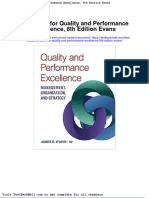 Full Download Test Bank For Quality and Performance Excellence 8th Edition Evans PDF Full Chapter