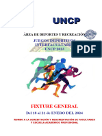 Fixture Juegos Deportivos Interfacultades Uncp - 2023-Oficial
