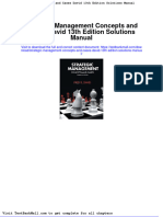 Full Download Strategic Management Concepts and Cases David 13th Edition Solutions Manual PDF Full Chapter