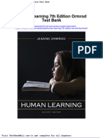 Full Download Human Learning 7th Edition Ormrod Test Bank PDF Full Chapter