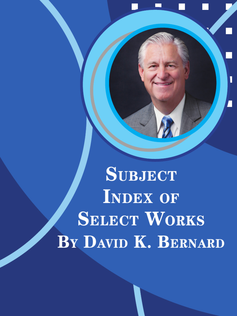 David K Bernard Subject Index Pdf Oneness Pentecostalism