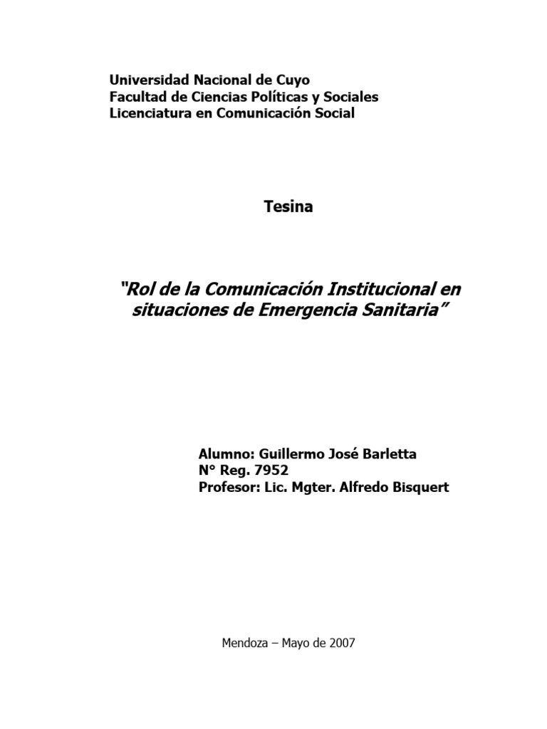 Rol de La Comunicacion en Emergencia Sanitaria | PDF | Paradigma ...