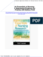 Full Download Test Bank Essentials of Nursing Research Appraising Evidence For Nursing Practice 9th Edition Polit PDF Full Chapter
