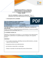 Guía de Actividades y Rúbrica de Evaluación - Fase 4 - Apropiación Del Proceso Administrativo en Las Organizaciones