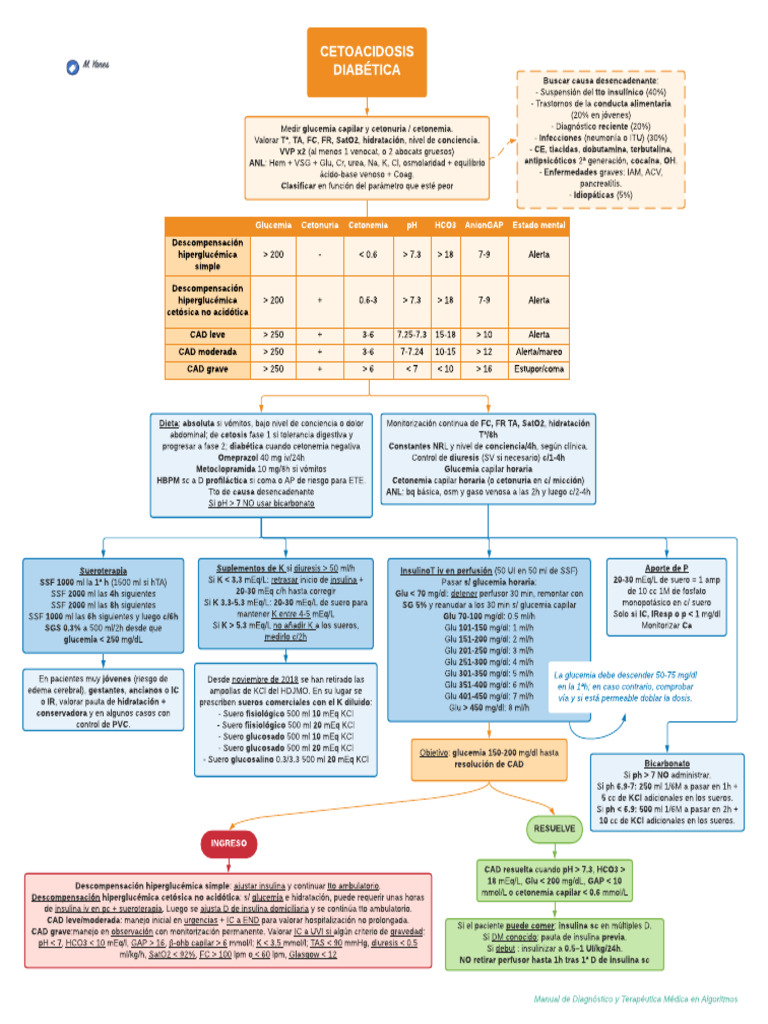 Algoritmo De Manejo De Cetoacidosis Diab tica PDF Diabetes Endocrino