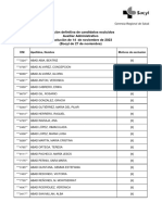 Listado Definitivo de Candidatos Excluidos