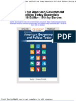 Full Download Test Bank For American Government and Politics Today Essentials 2017 2018 Edition 19th by Bardes PDF Full Chapter