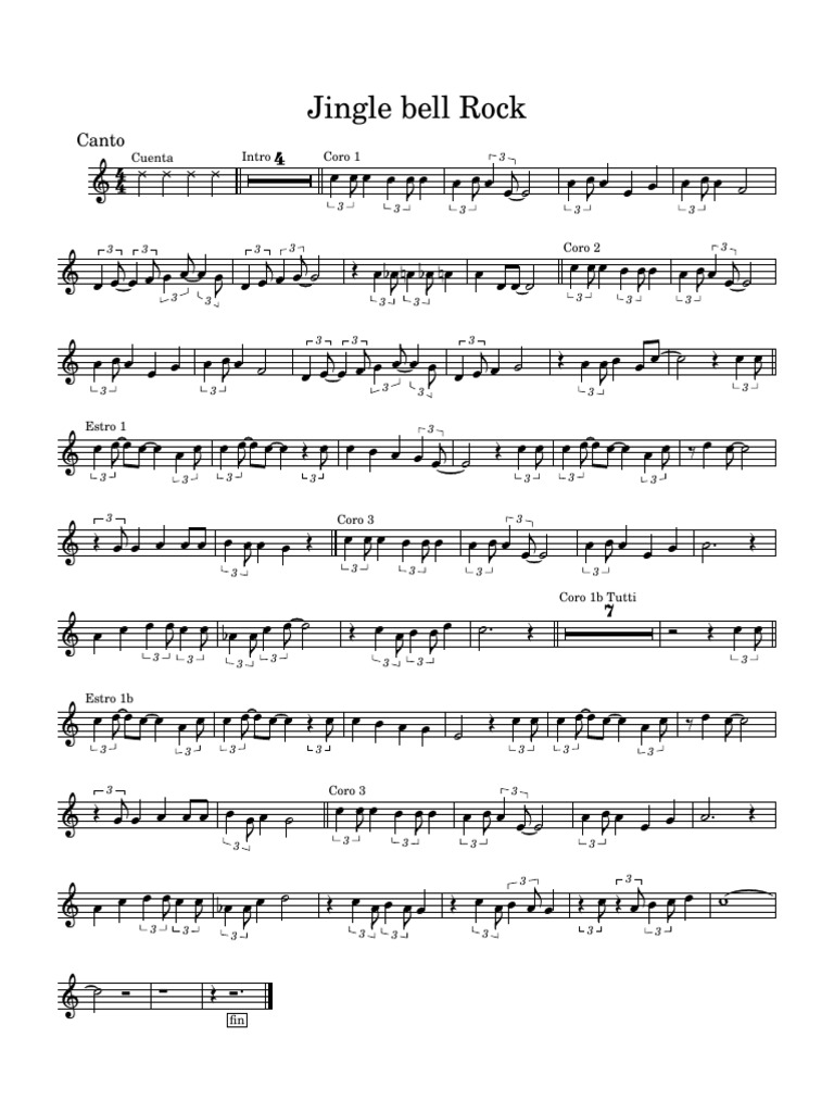 Canto Jingle Bell Rock in C PDF