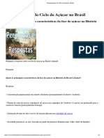 Características Do Ciclo Do Açúcar No Brasil