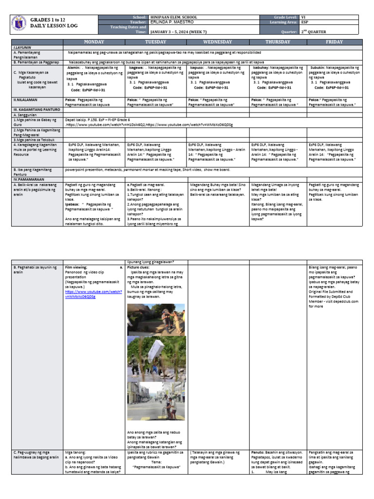 DLL - Esp 6 - Q2 - W7 | PDF