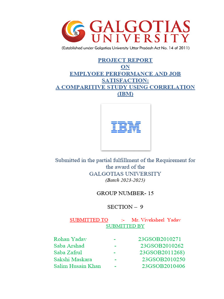 Employee Performance & Job Satisfaction Study | PDF | Motivational ...