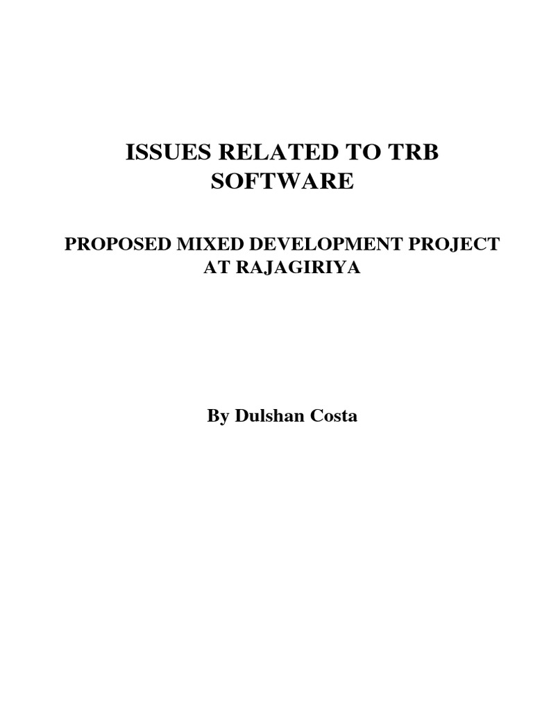Issues Related To TRB Software | PDF | Computing