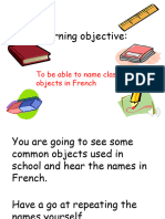 French - Classroom Objects