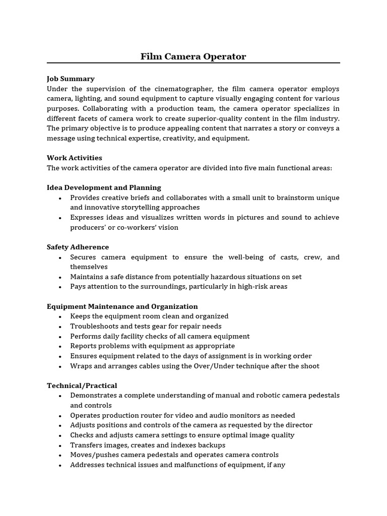 GRP 2 - Job Description For Print | PDF