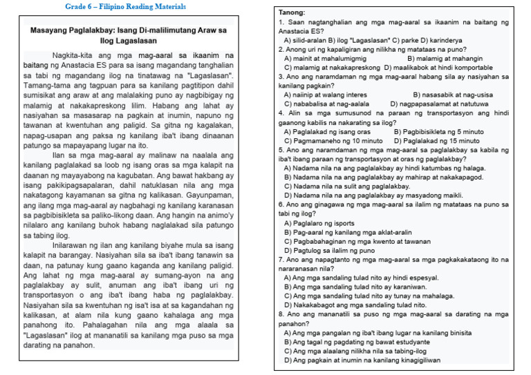 Grade 6FilipinoLocalized Reading Materials 1 PDF