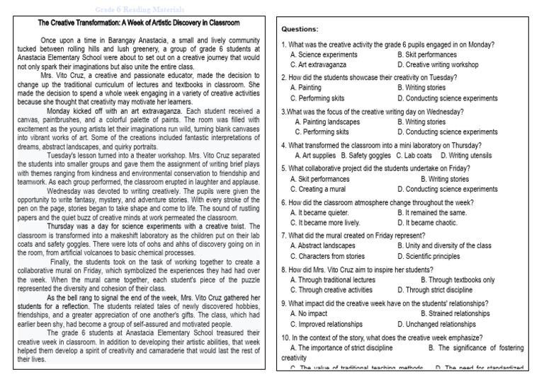 Grade 6English Localized Reading Materials 3 PDF Science Cognition