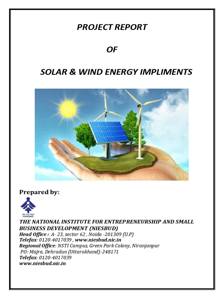 Solar & Wind Energy Project Report | PDF | Solar Power | Depreciation