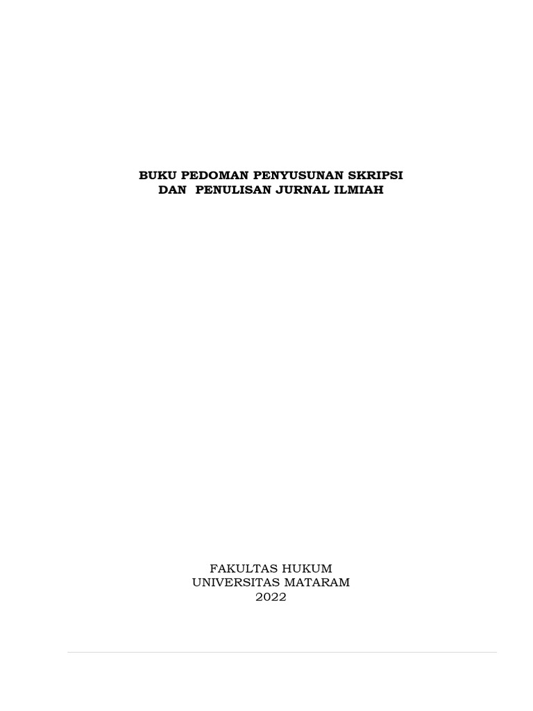 Pedoman skripsi unram pdf