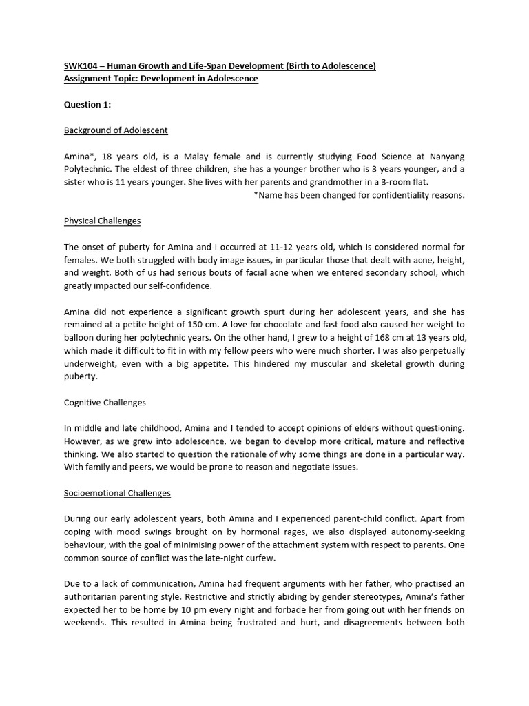 Adolescent Developmental Challenges | PDF | Adolescence | Attachment Theory