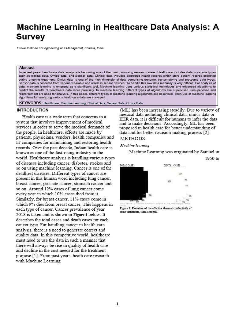Machine Learning in Healthcare Data Analysis A Survey | PDF | Computers