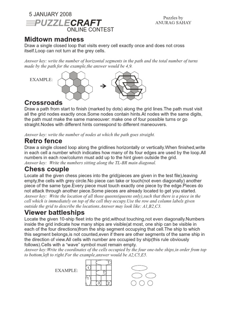 Puzzlecraft Online Contest Puzzles | PDF | Exon | Intron