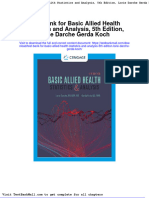 Full Download Test Bank For Basic Allied Health Statistics and Analysis 5th Edition Lorie Darche Gerda Koch PDF Full Chapter