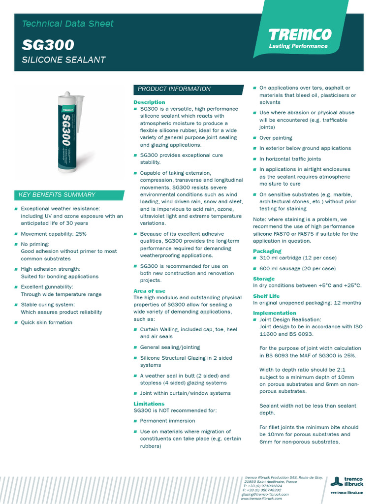 Silicona Estructural Tremco | PDF | Silicone | Secondary Sector Of The ...