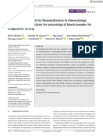 Recommendations For Processing of Blood Samples For Coagulation Testing