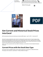 Get Current and Historical Stock Prices Into Excel