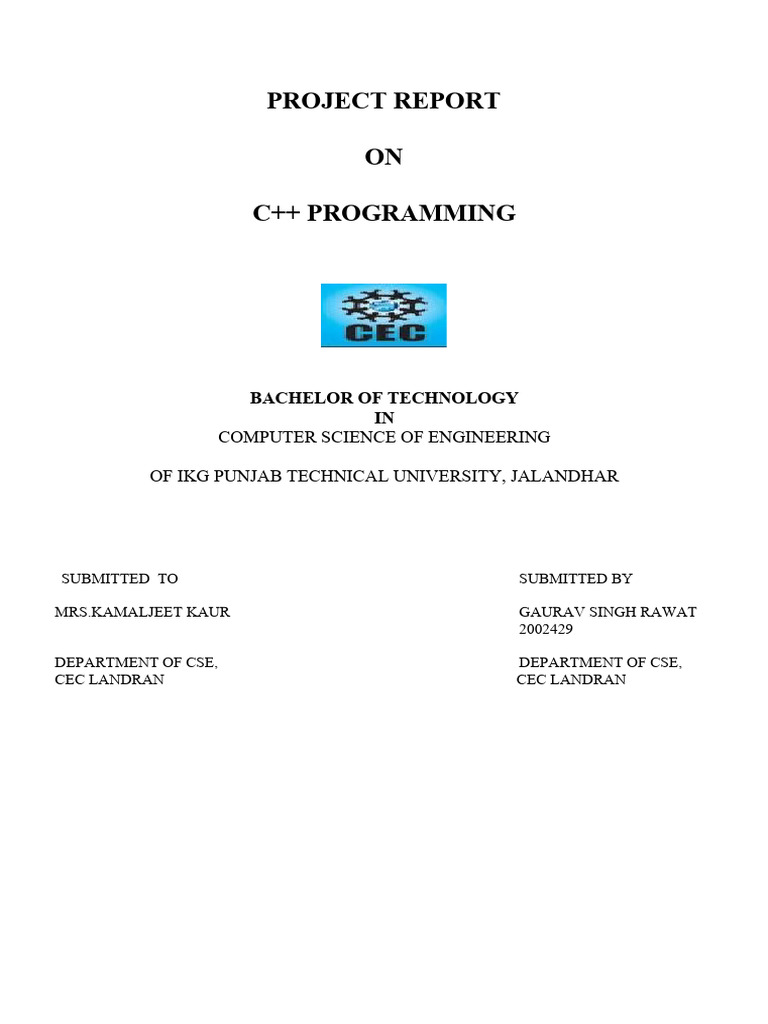 C++ Chatbot Project Report | PDF | C++ | Integrated Development Environment
