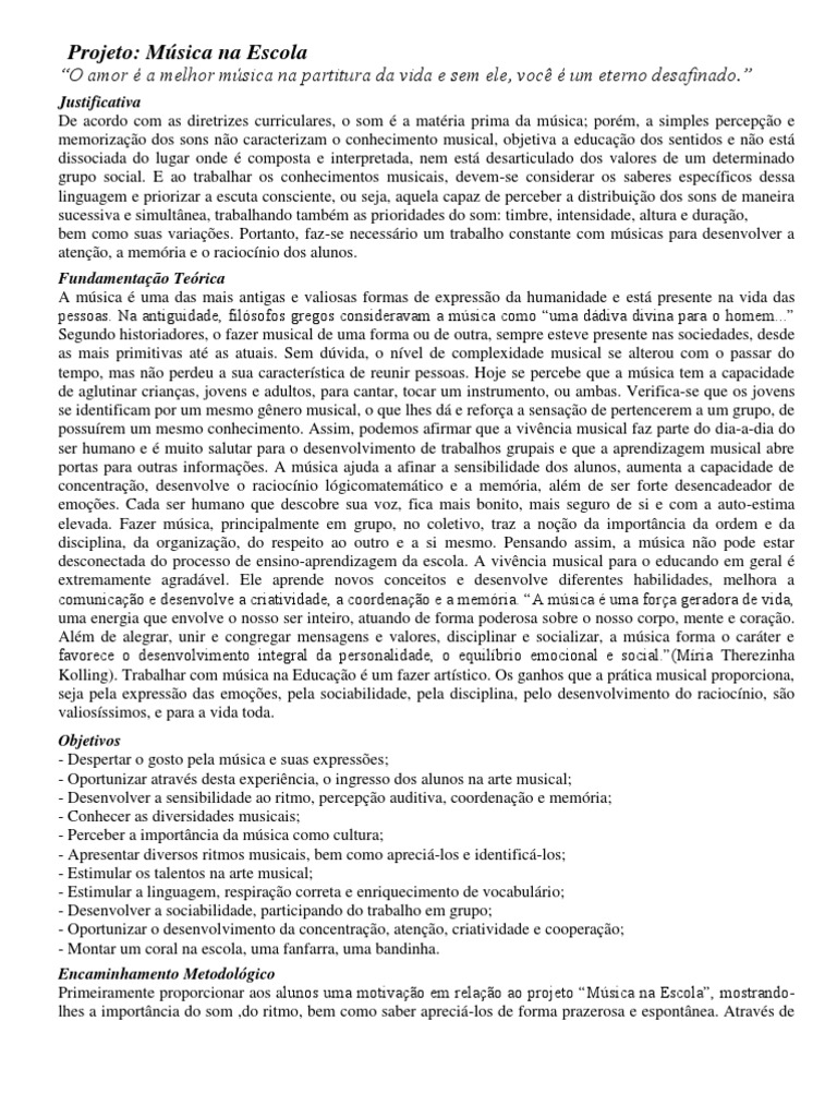 Projeto Musical | PDF