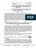 Validitas Perangkat Model Project Based Learning Berbasis STEM Pada Pokok Bahasan Perubahan Energi Untuk Meningkatkan Sikap Ilmiah